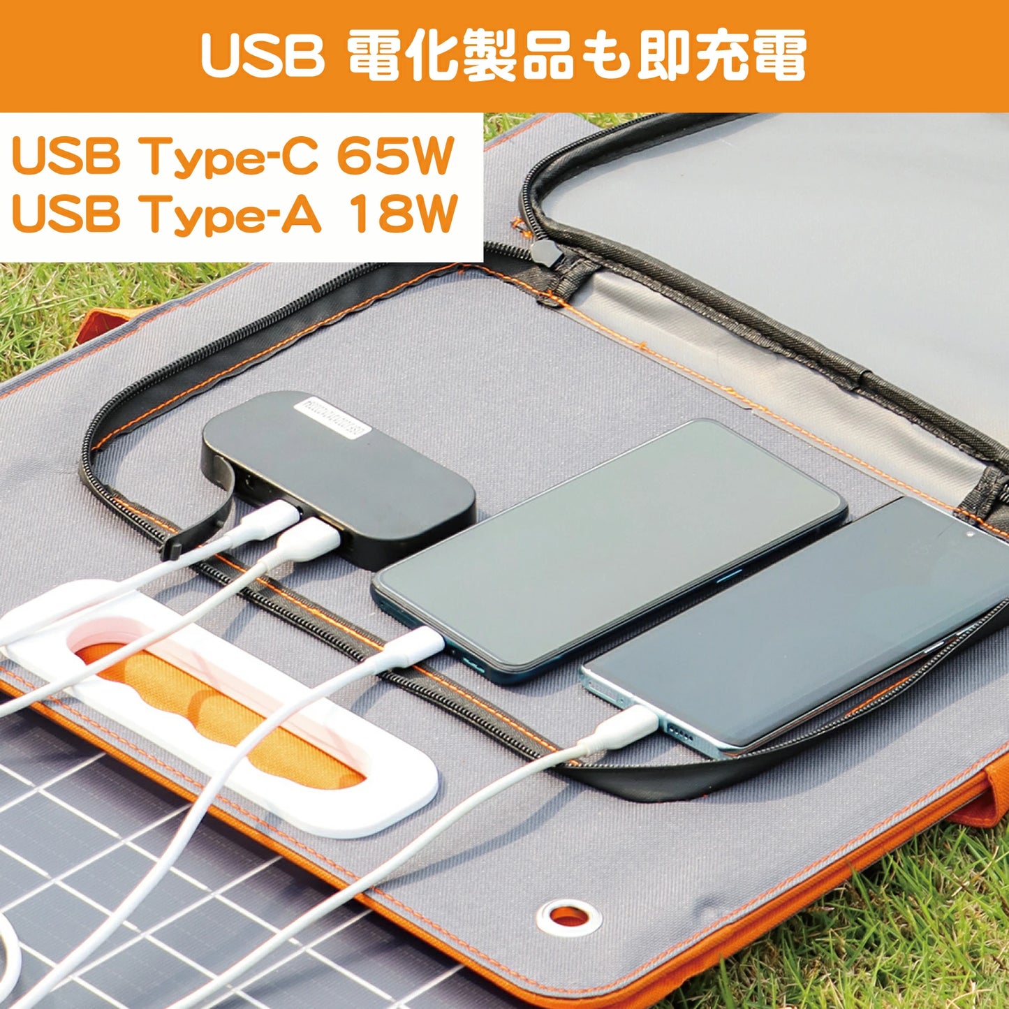 Flashfish ポータブル ソーラーパネル 折りたたみ式ソーラーパネル | 100W/18V |ポータブル バッテリー