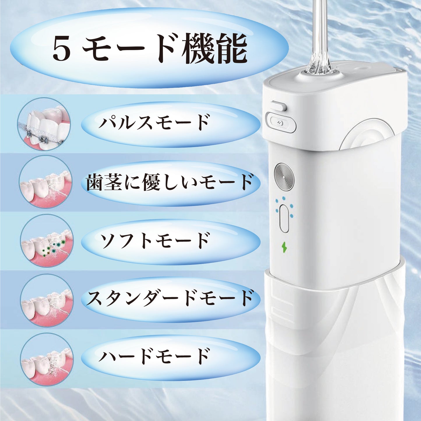 【新型】口腔洗浄器 ジェットウォッシャー ウォーターフロス マウスウォッシャー 歯間ケア 200ml