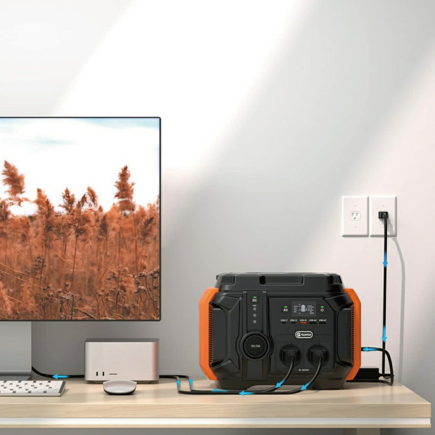 Flashfish ポータブル電源 540Wh 150000mAh 600W |ポータブル バッテリー