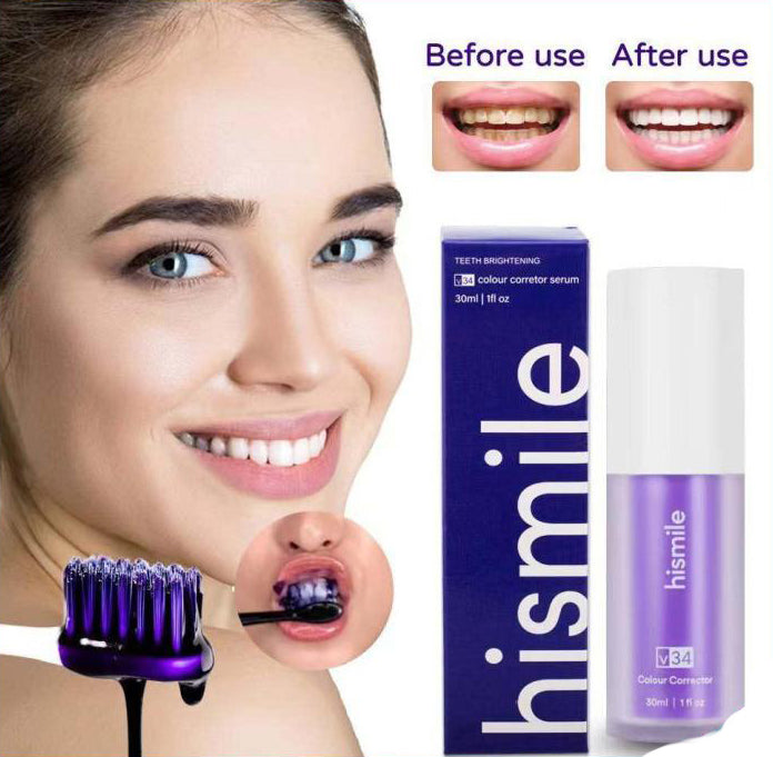 Hismile V34 Colour Corrector Serum 30ml ハイスマイル カラーコレクター 海外人気 歯磨き粉 白い歯 ホワイトニング 紫 口臭効果 口臭