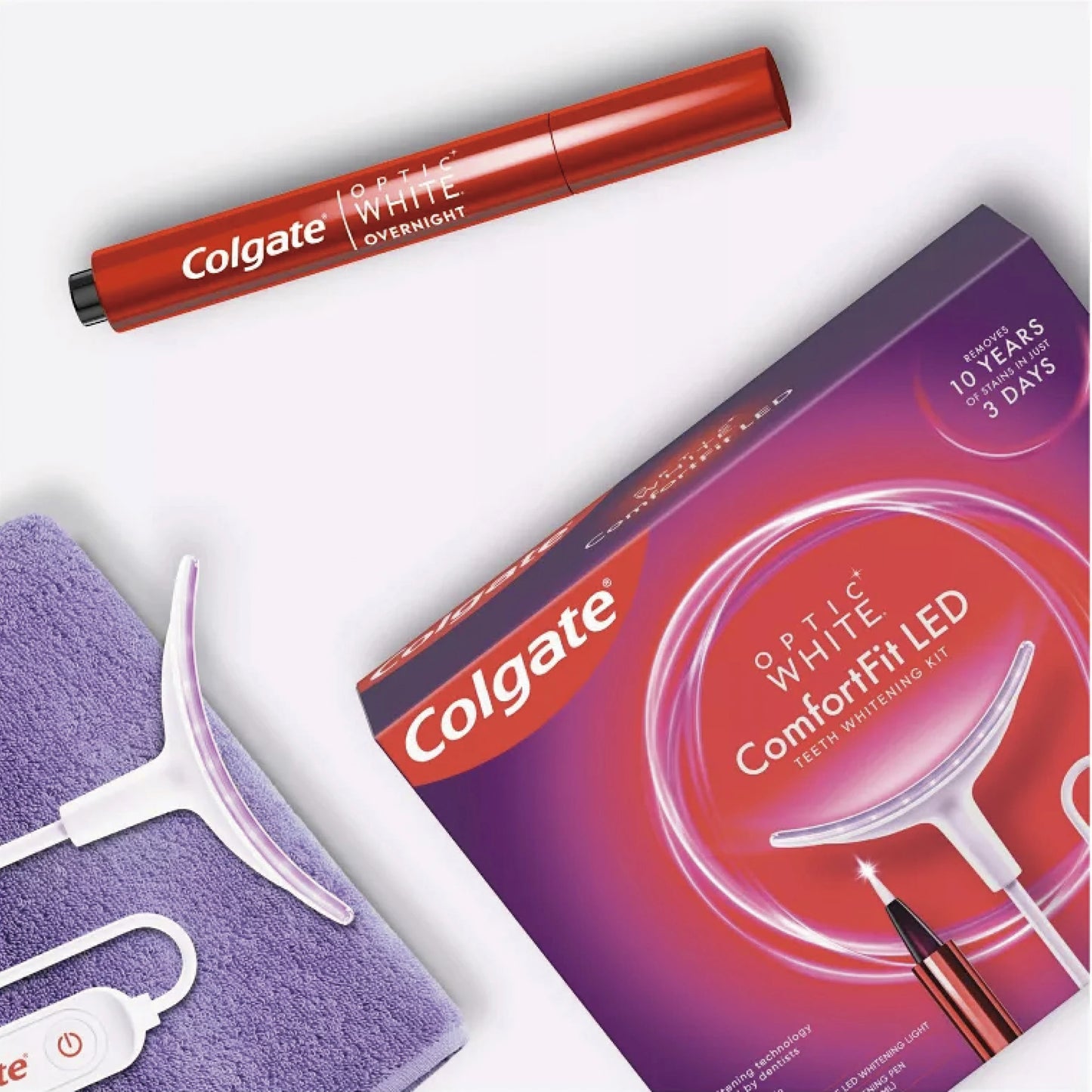 Colgate Comfort fit コルゲート コンフォートLED付オプティック ホワイト オーバーナイト ホワイトニング ペン(1本)キット