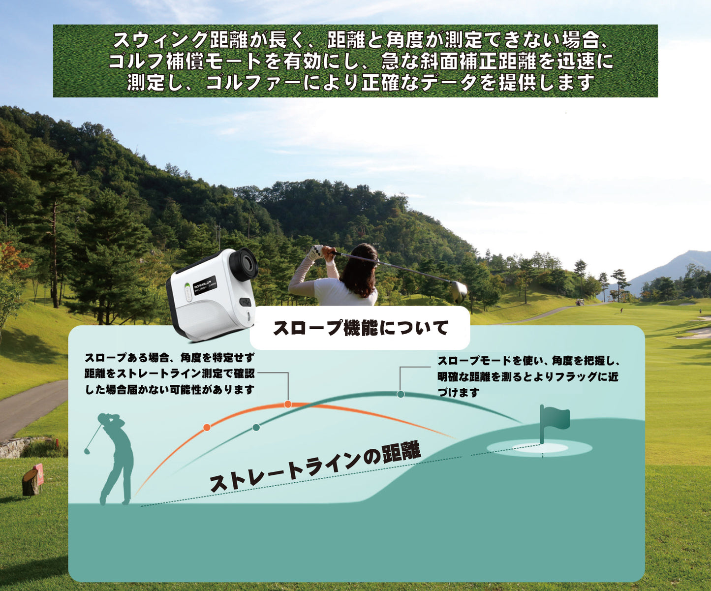 ゴルフ距離計測器 レーザー golf range finder